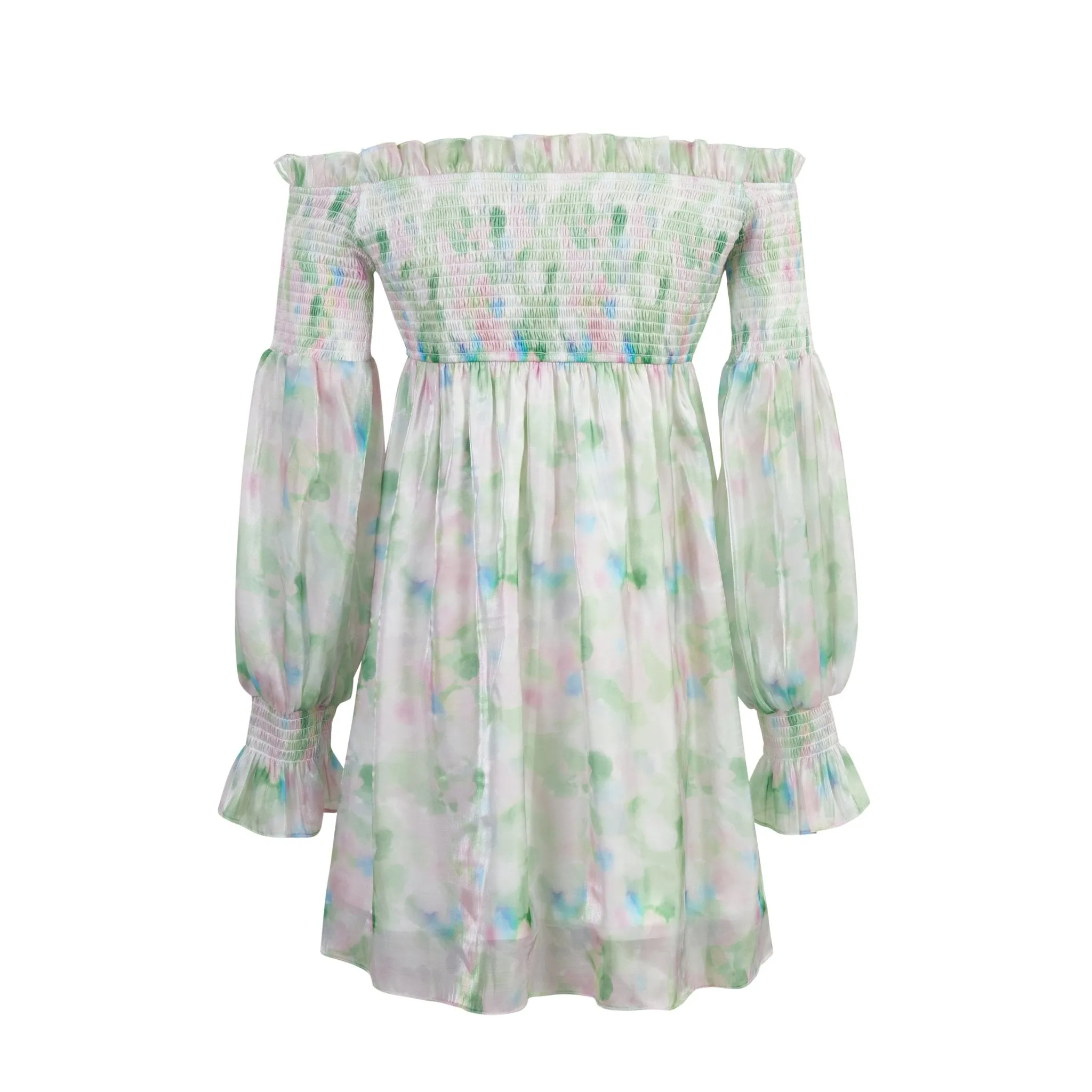 Off-Shoulder Light Green Dress