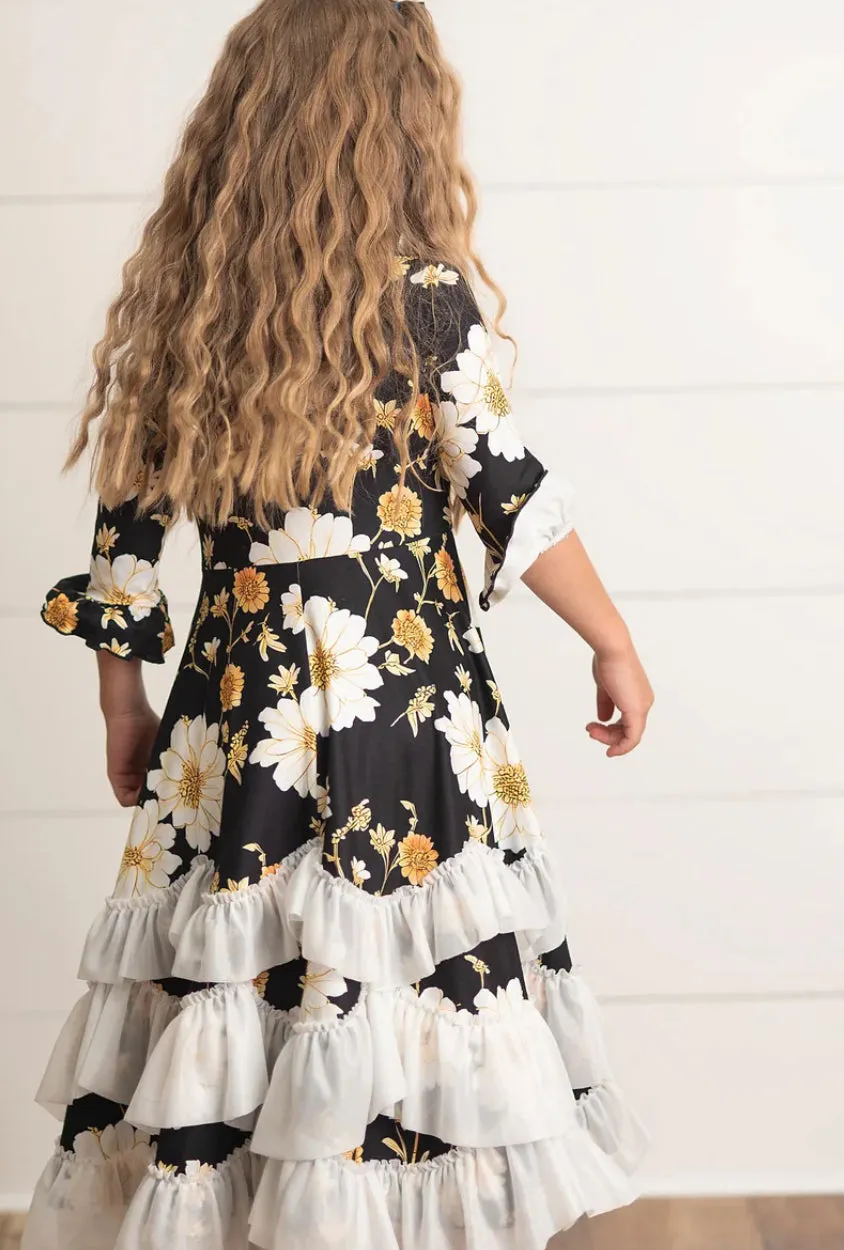 Oopsie Daisy Midnight Navy Ruffles Dress
