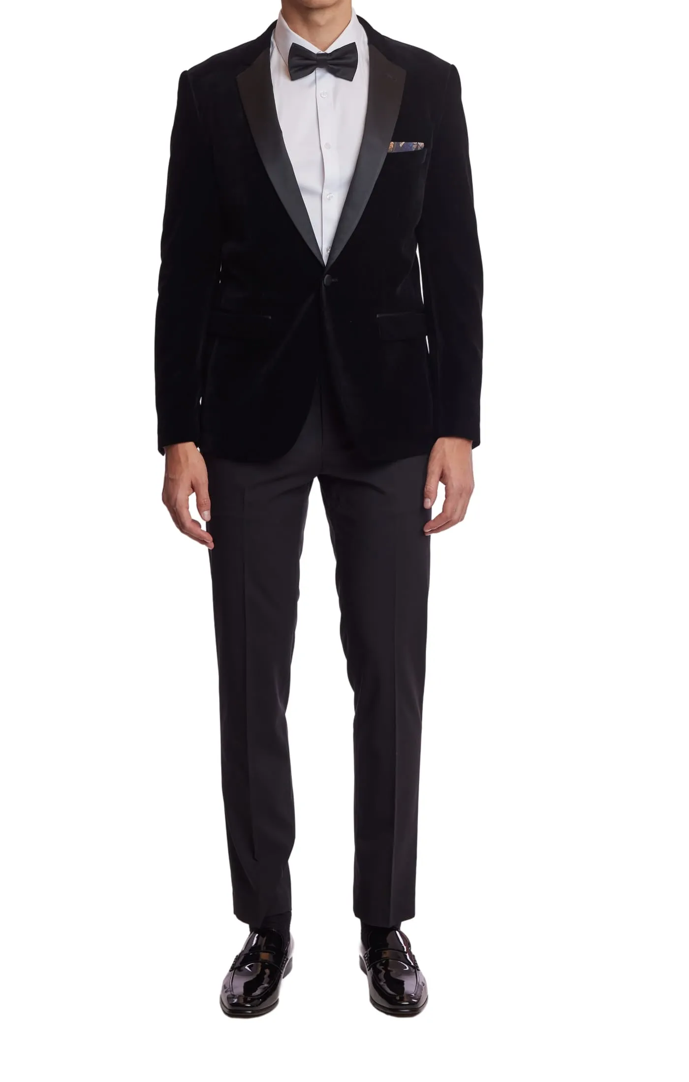 Osborne Notch Tux Jacket - slim - Black Velvet