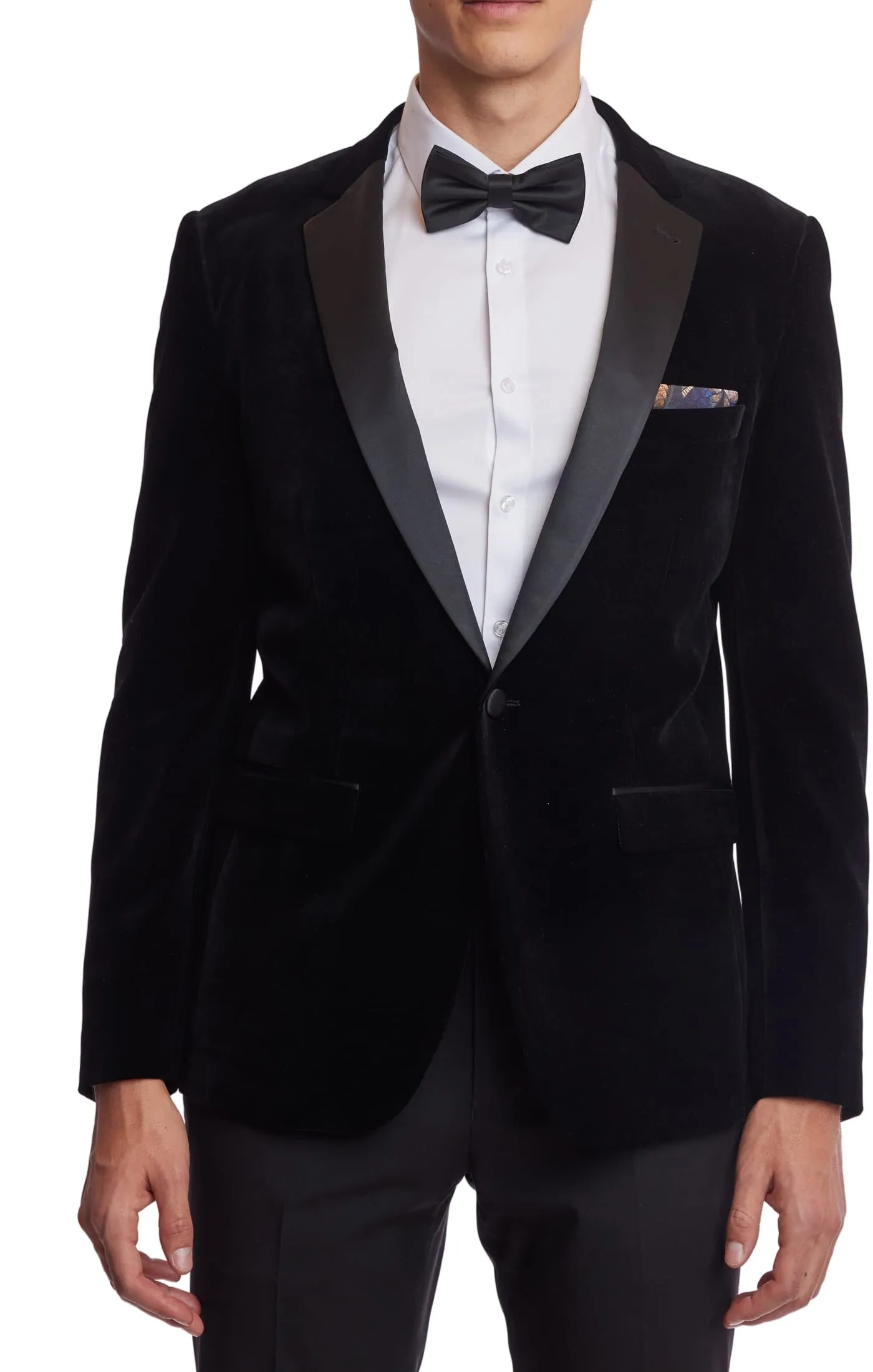 Osborne Notch Tux Jacket - slim - Black Velvet
