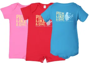 Pick Like A Girl Onesie and Rompers