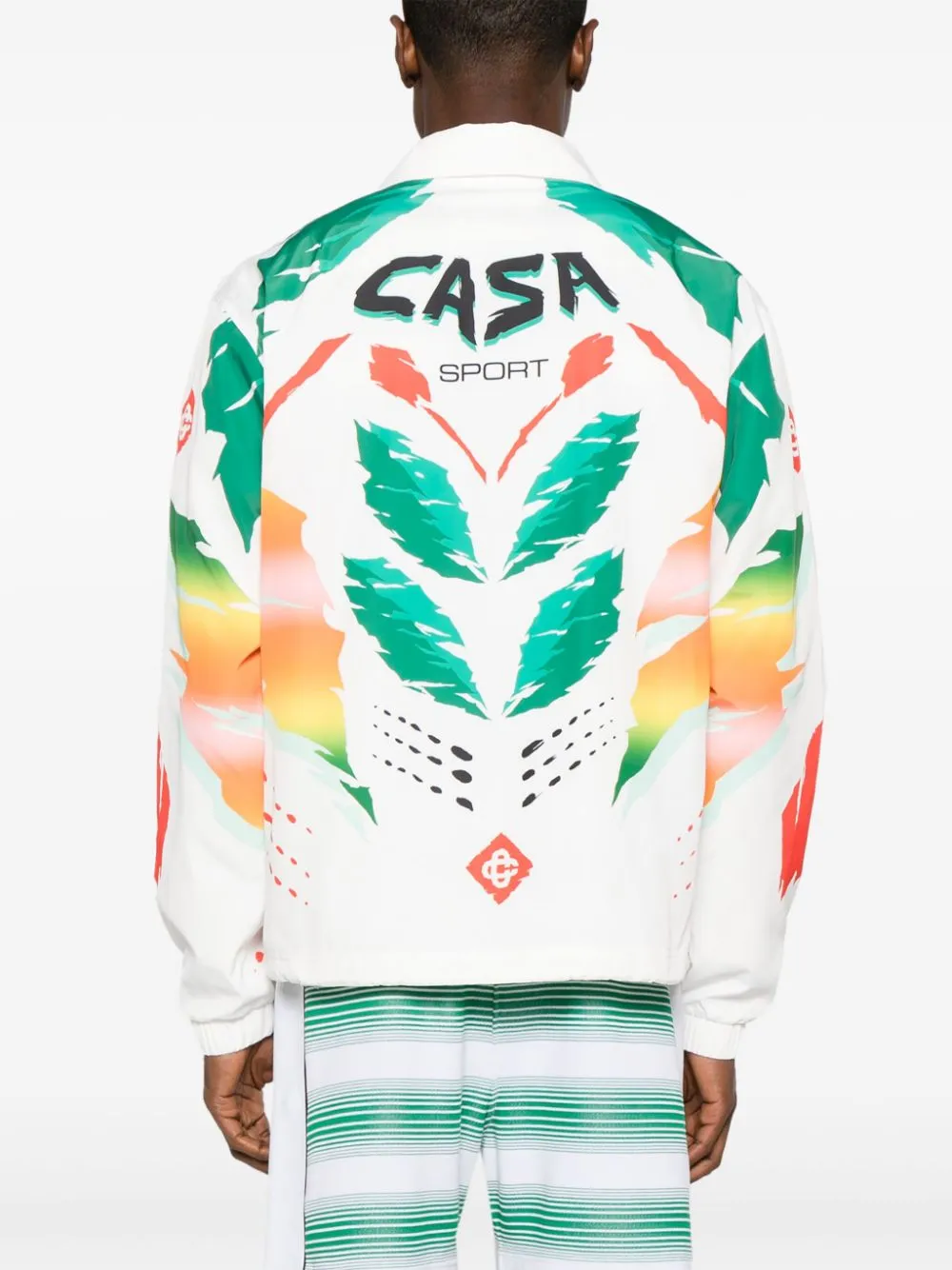 PRINTED NYLON MENS PRINTED COACH JACKET CASA MOTO WHITE