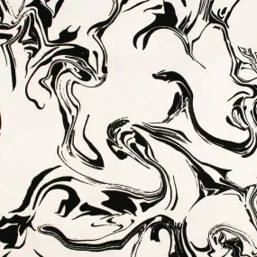 Printed Peachskin - EMMA - Marble - Off white