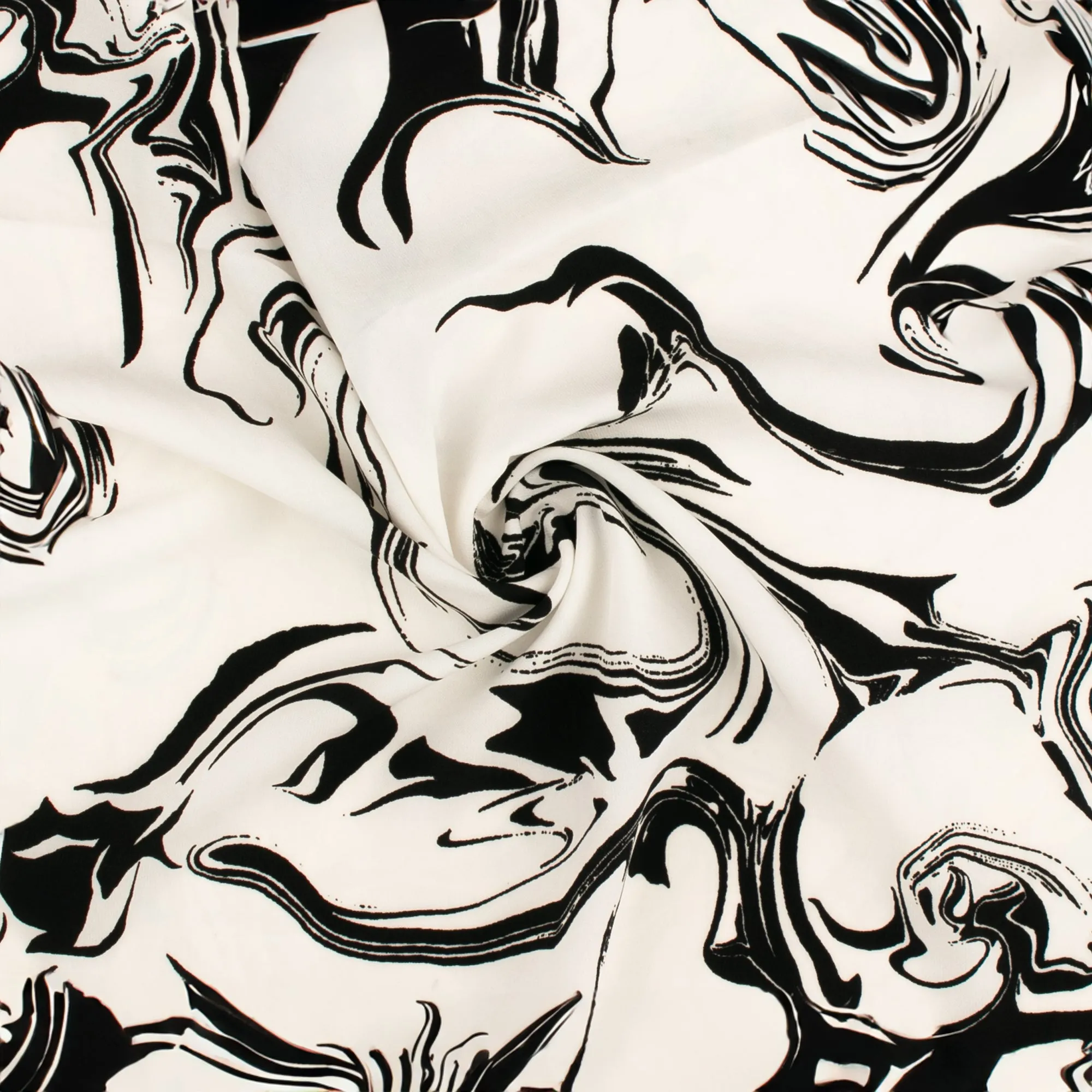 Printed Peachskin - EMMA - Marble - Off white