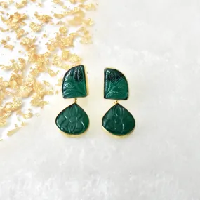 Raghvi Handmade Carved Stone Earrings