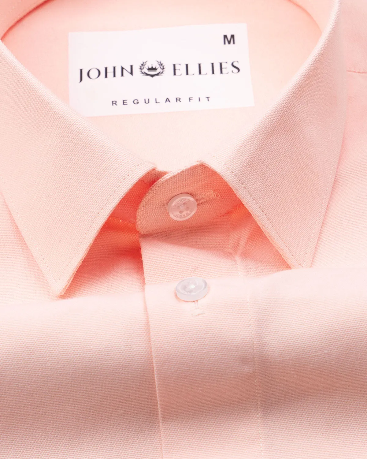 Renato Privilege Noun Peach Plain Oxford Cotton Shirt