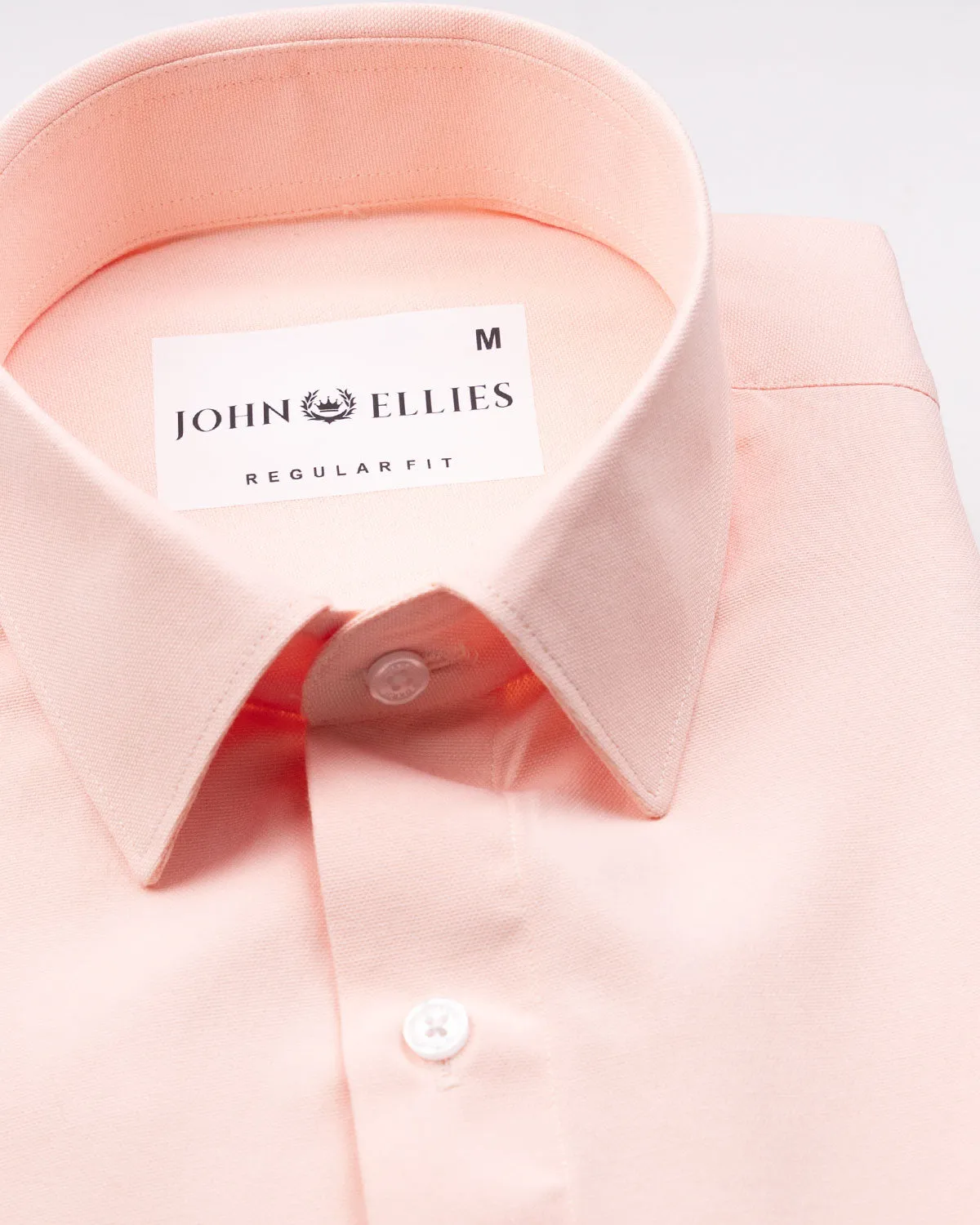 Renato Privilege Noun Peach Plain Oxford Cotton Shirt