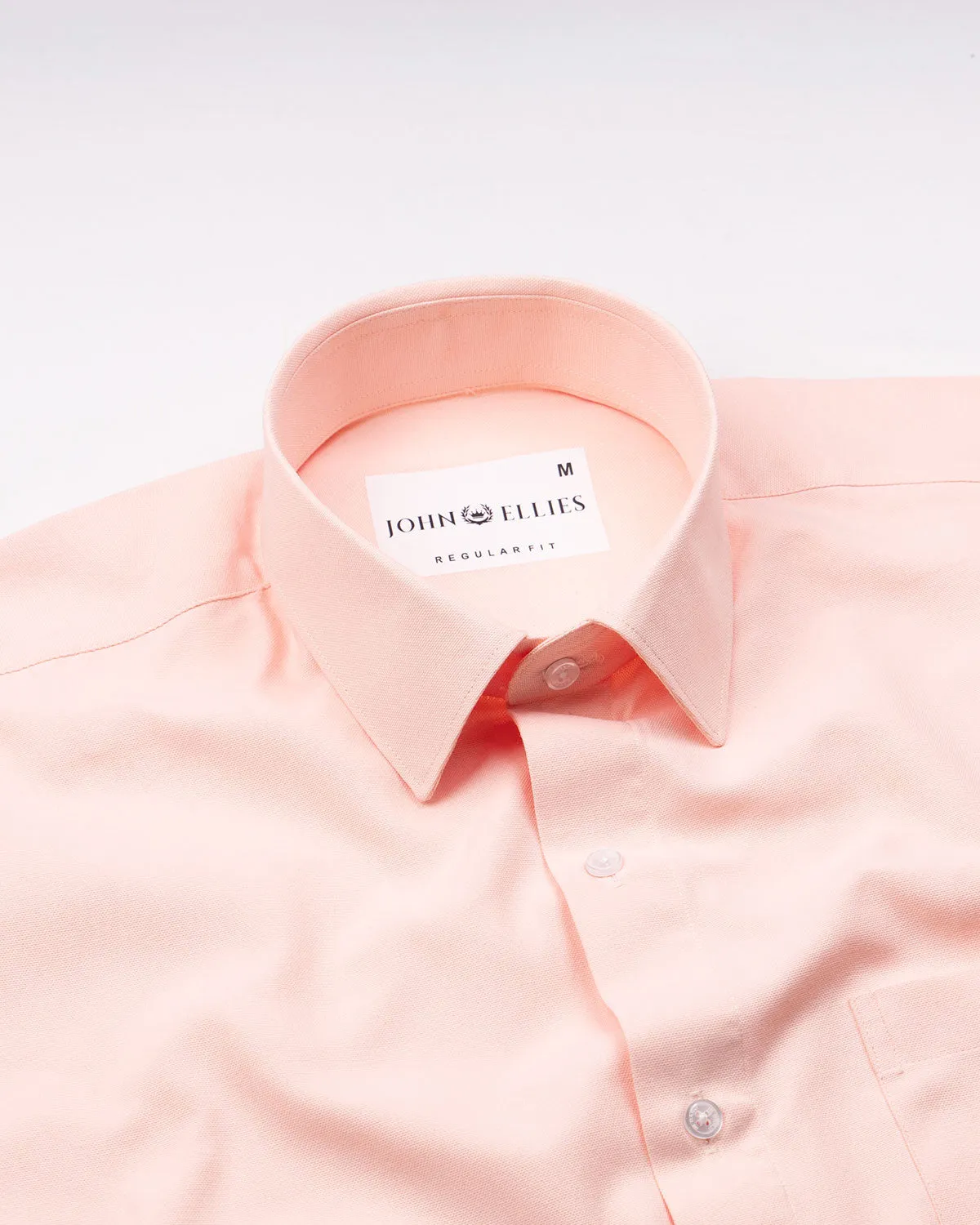 Renato Privilege Noun Peach Plain Oxford Cotton Shirt