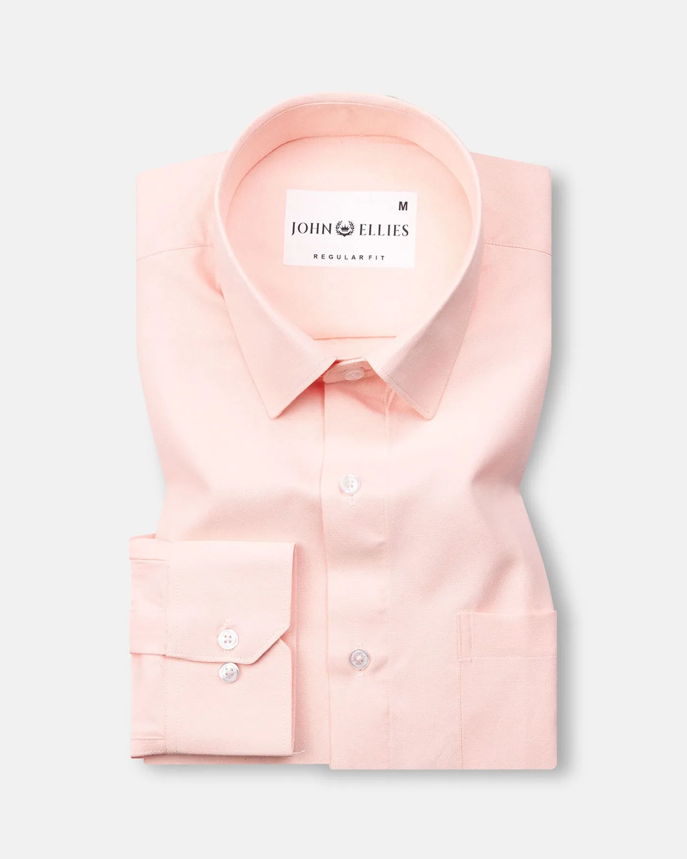 Renato Privilege Noun Peach Plain Oxford Cotton Shirt