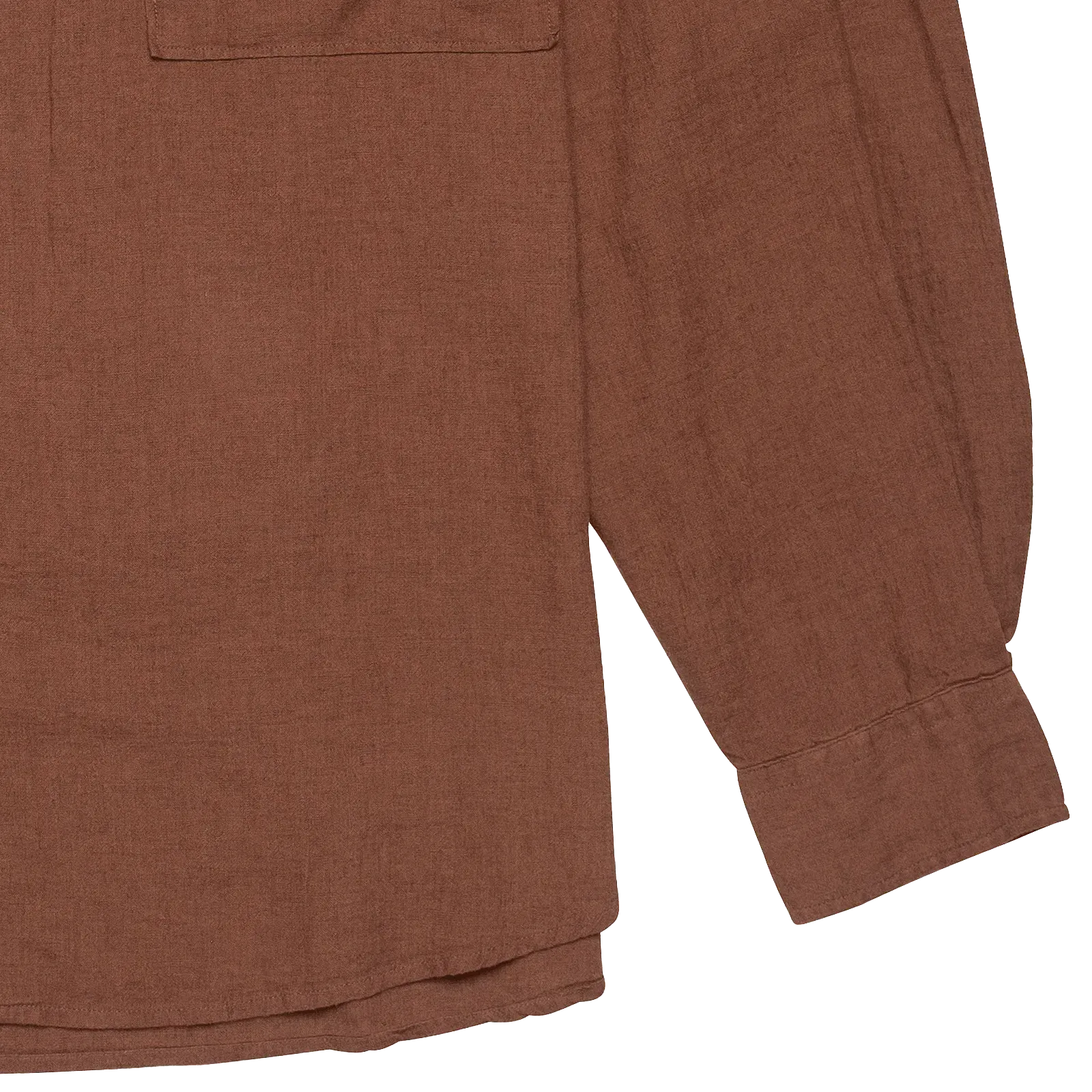 Silky Linen Relaxed Shirt - Brown