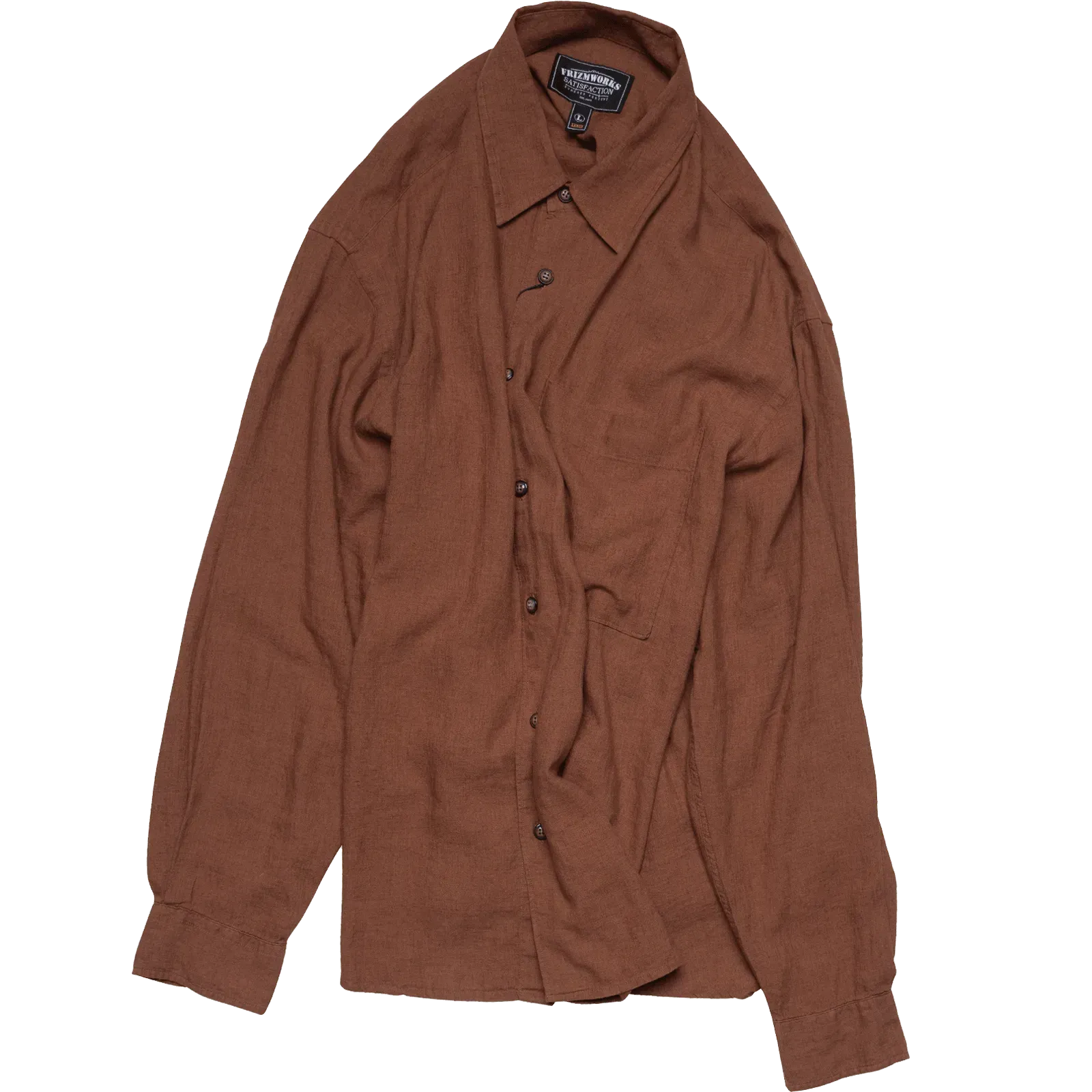 Silky Linen Relaxed Shirt - Brown