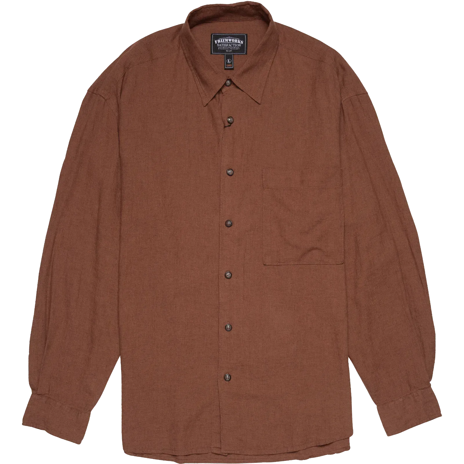 Silky Linen Relaxed Shirt - Brown