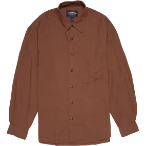 Silky Linen Relaxed Shirt - Brown