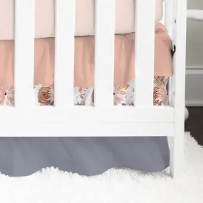 Soft Boho Floral Ruffled Crib Skirt