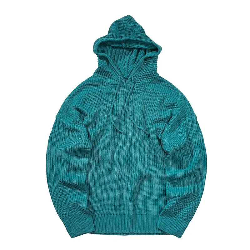 Solid Knitted Hoodie