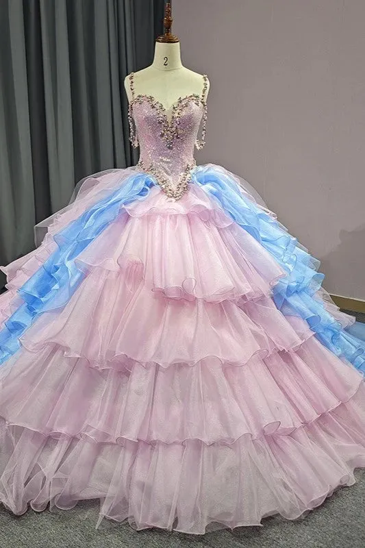 Stylish Evening Dresses Ball Gown Sleeveless Spaghetti Straps Prom Dresses