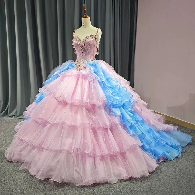 Stylish Evening Dresses Ball Gown Sleeveless Spaghetti Straps Prom Dresses