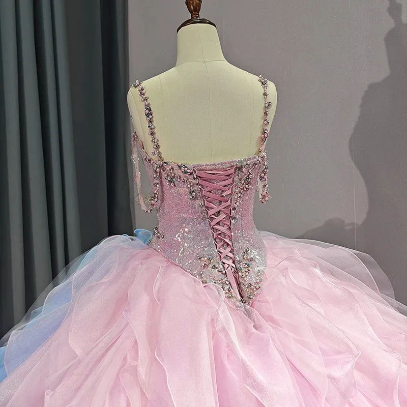 Stylish Evening Dresses Ball Gown Sleeveless Spaghetti Straps Prom Dresses