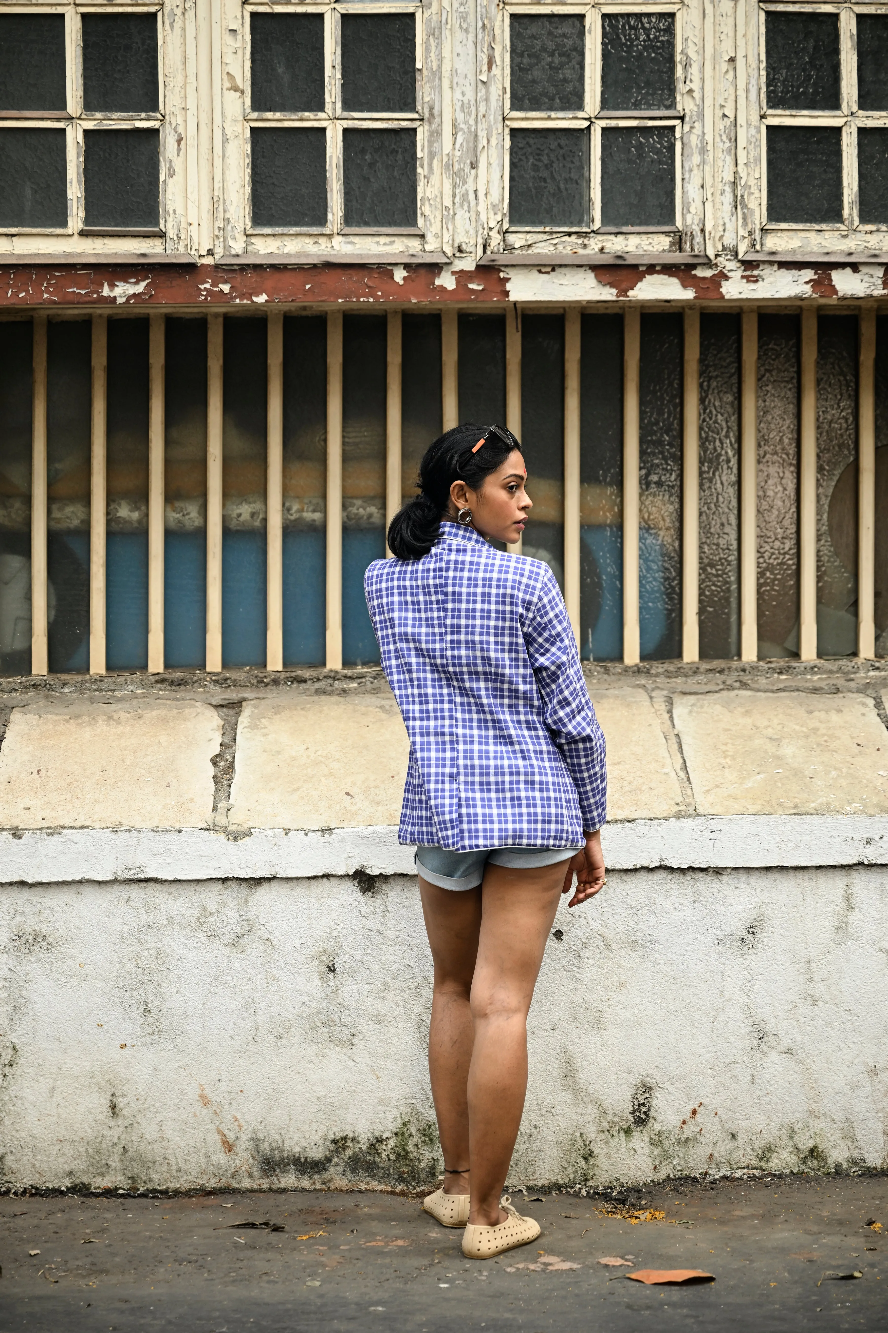 TB Blue and White Checkered Blazer
