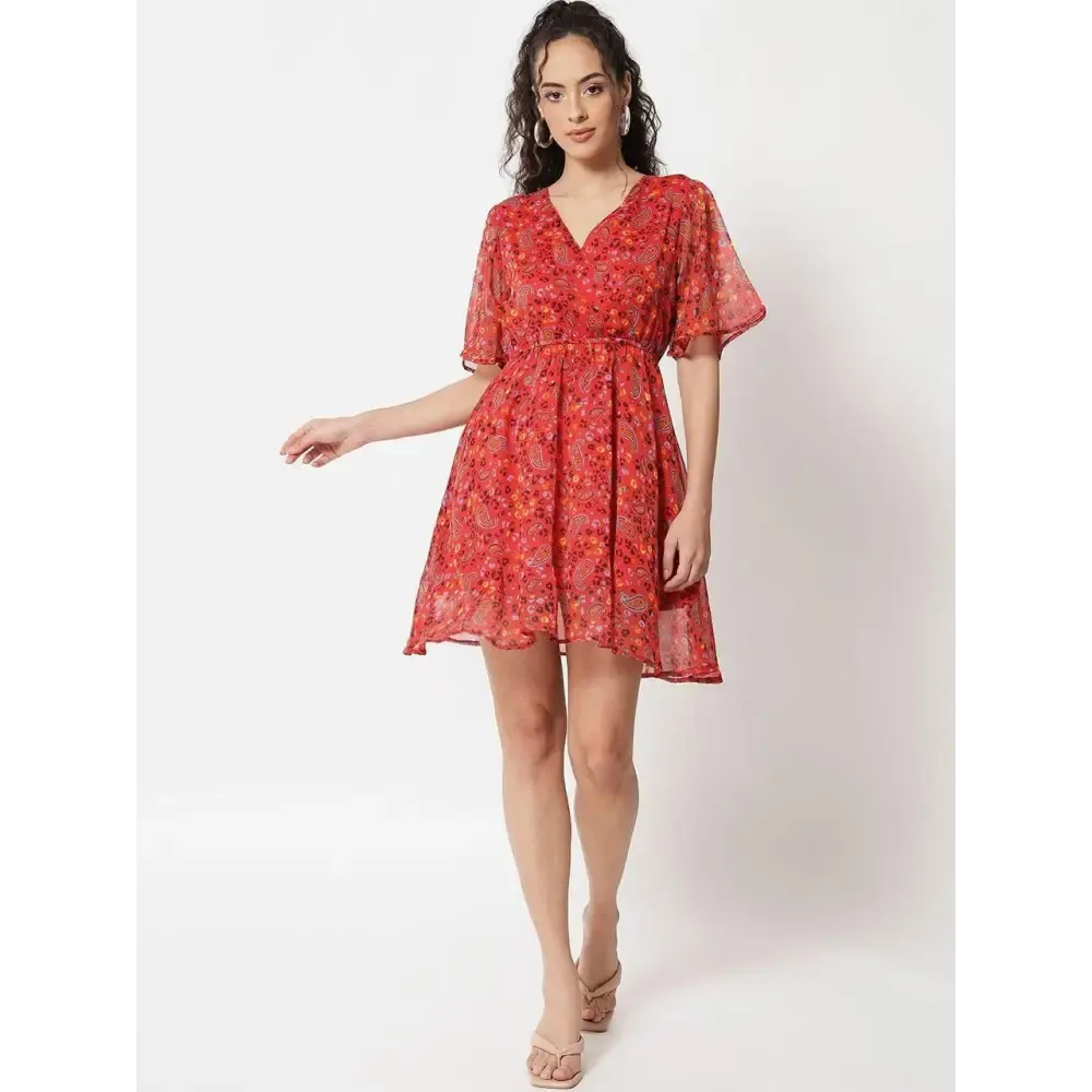 Trend Arrest Women's Stylish Printed Mini Dress