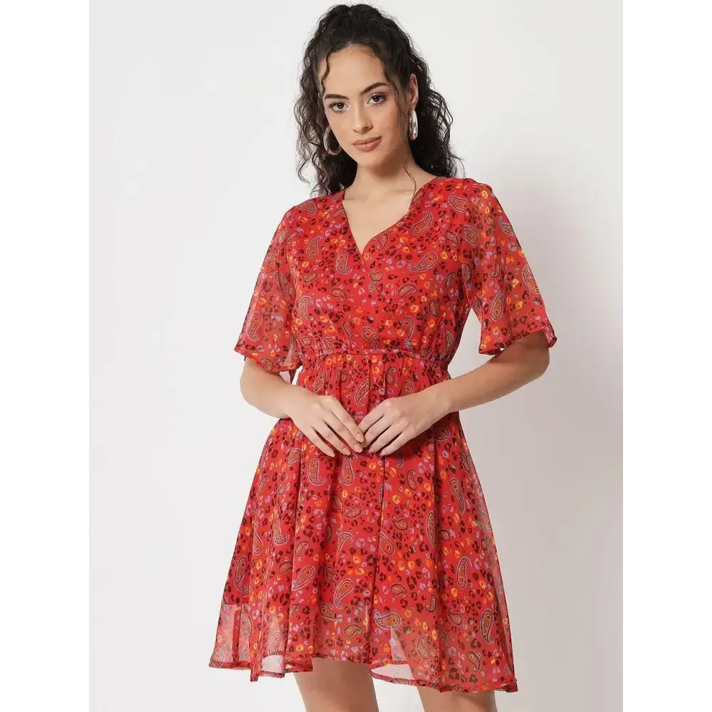 Trend Arrest Women's Stylish Printed Mini Dress