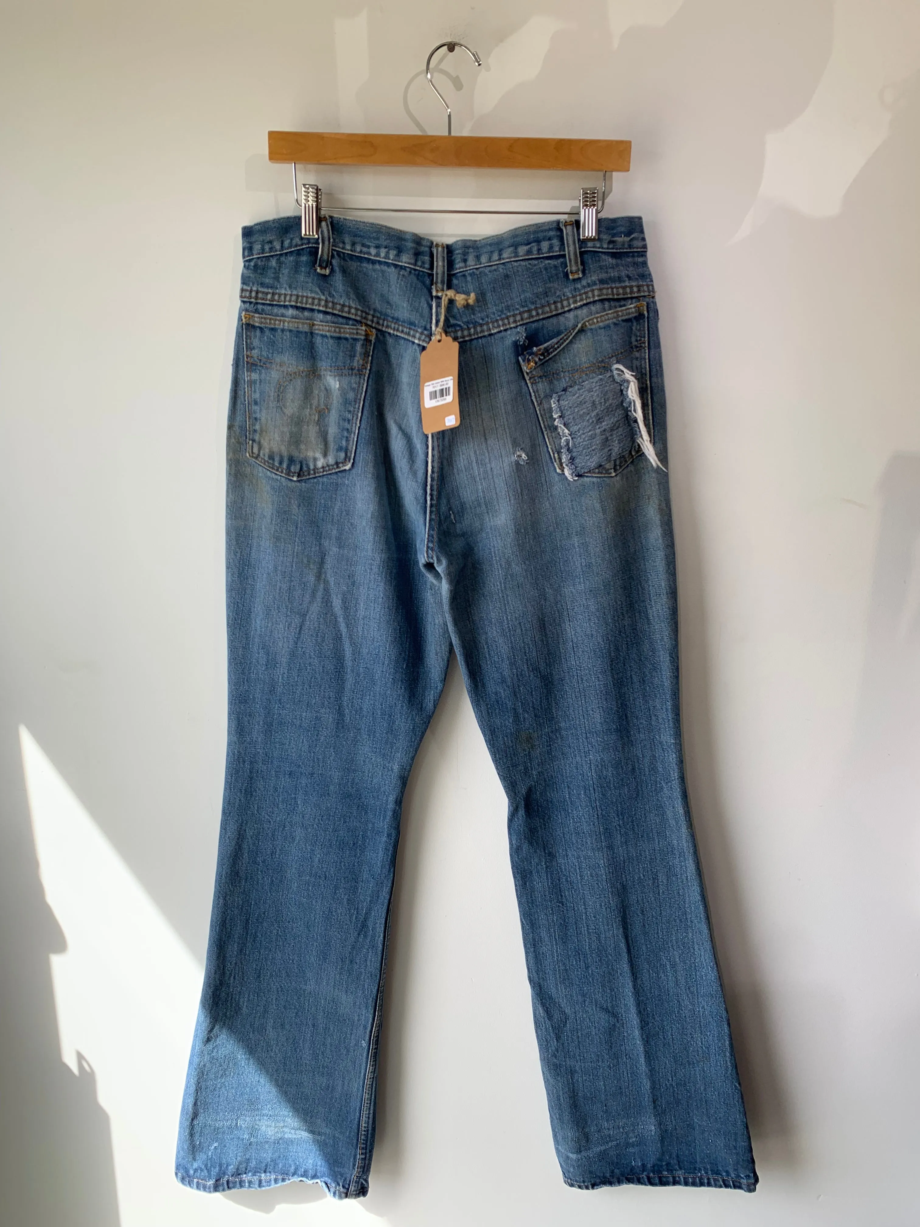 Vintage Flare Jeans With Navy Stitching