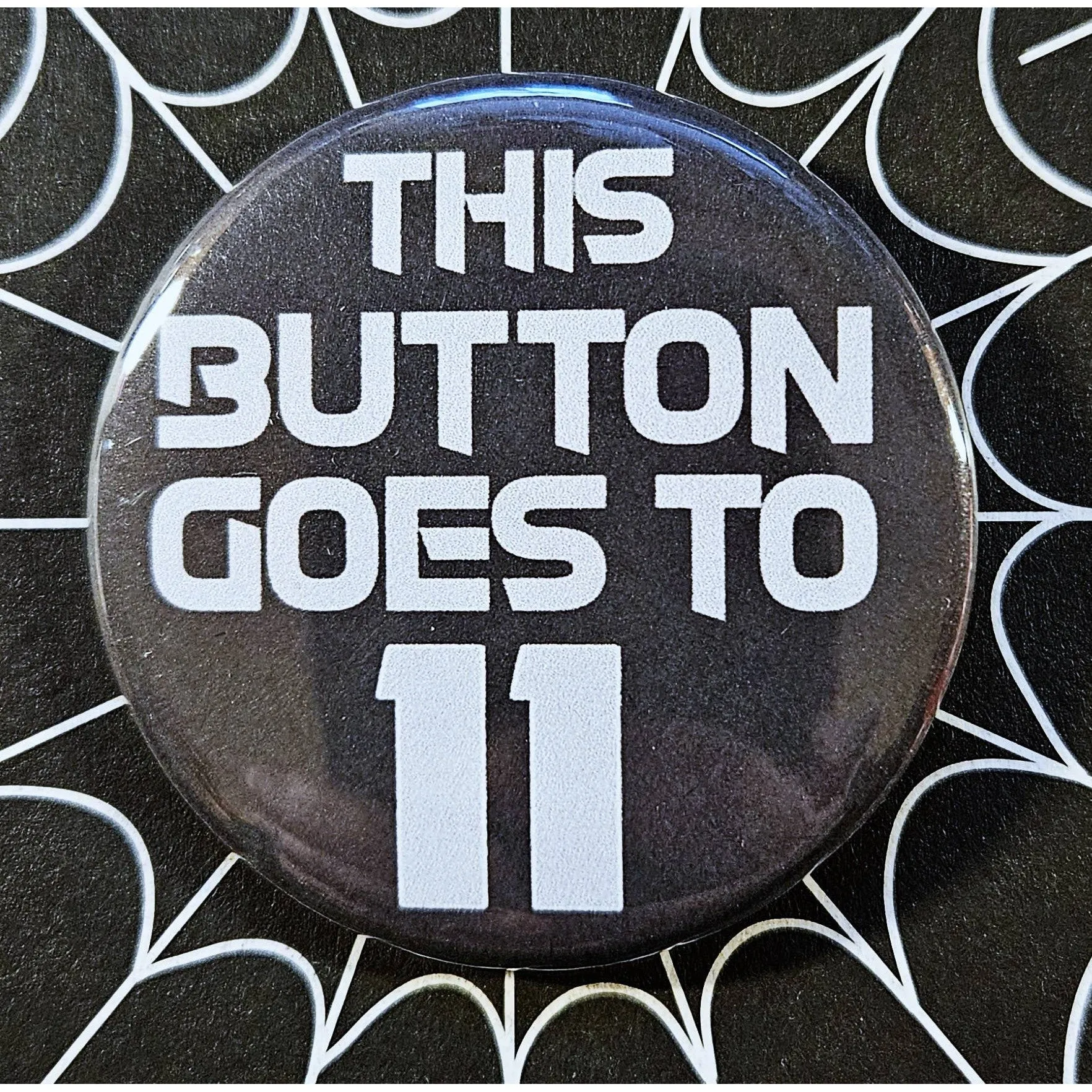 Vintage Reproduction Button Goes to 11 Small Pinback Button | 1.25" Diameter '60 '70s '80s Retro Pin