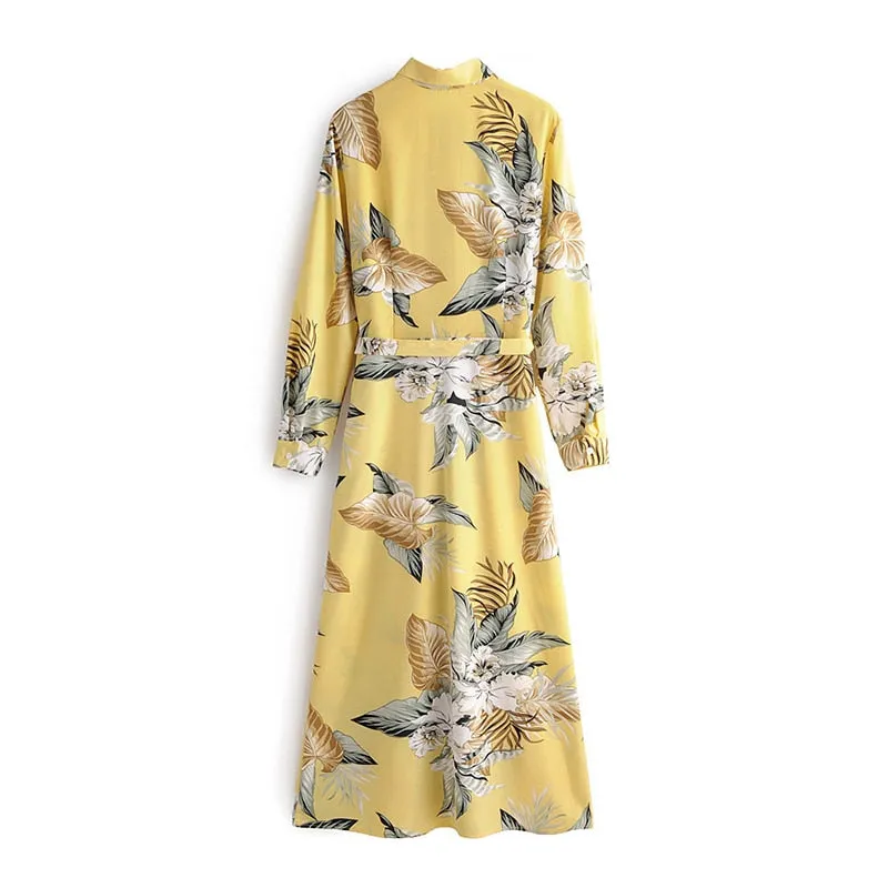 Women Stylish Elegant Floral Print Dresses Long
