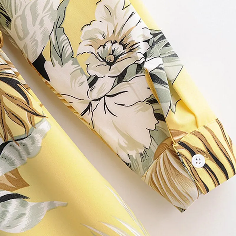 Women Stylish Elegant Floral Print Dresses Long